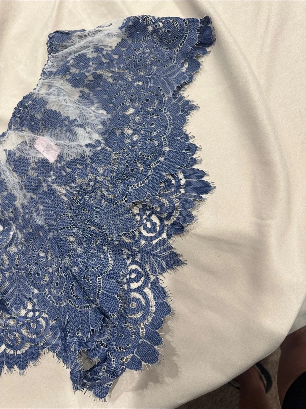 Lace Cheeky Bikini Briefs in Dusty Blue B15